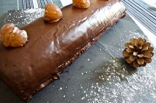 Κορμός με σοκολάτα και μαρόν γκλασέ